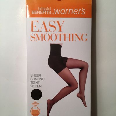 (NEW) Warner’s Easy Smoothing Sheer Shaping Tight 20DEN 1 Pair-SMALL, BLACK